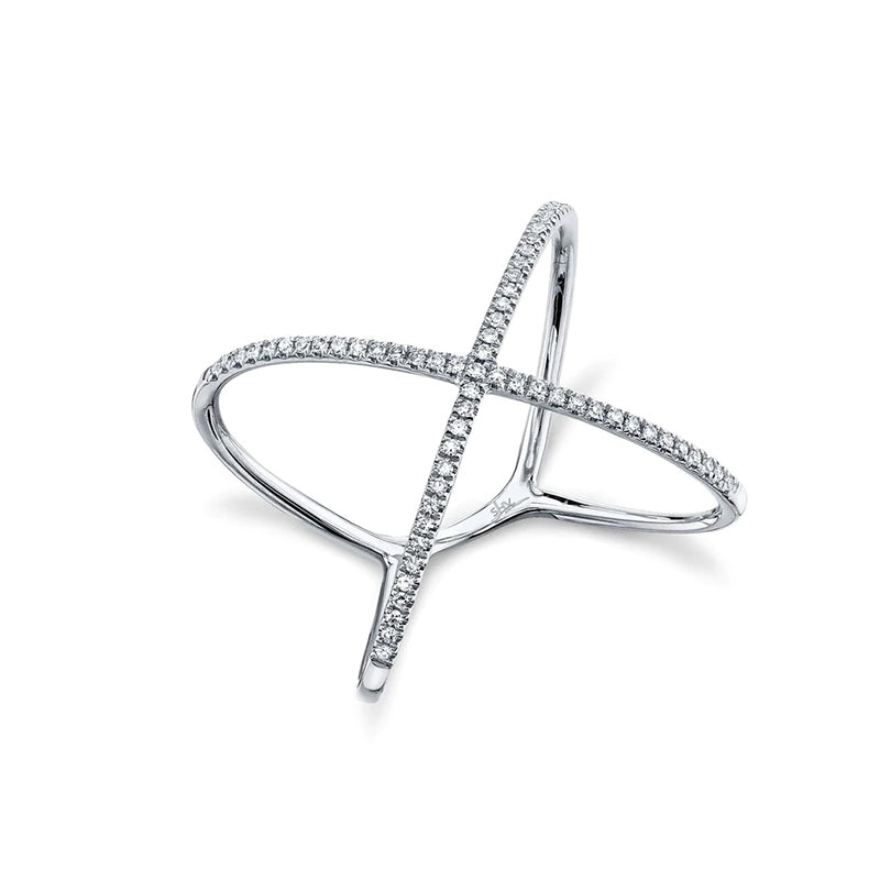 14k Gold 0.18ctw Diamond "X" Ring- SC22003512