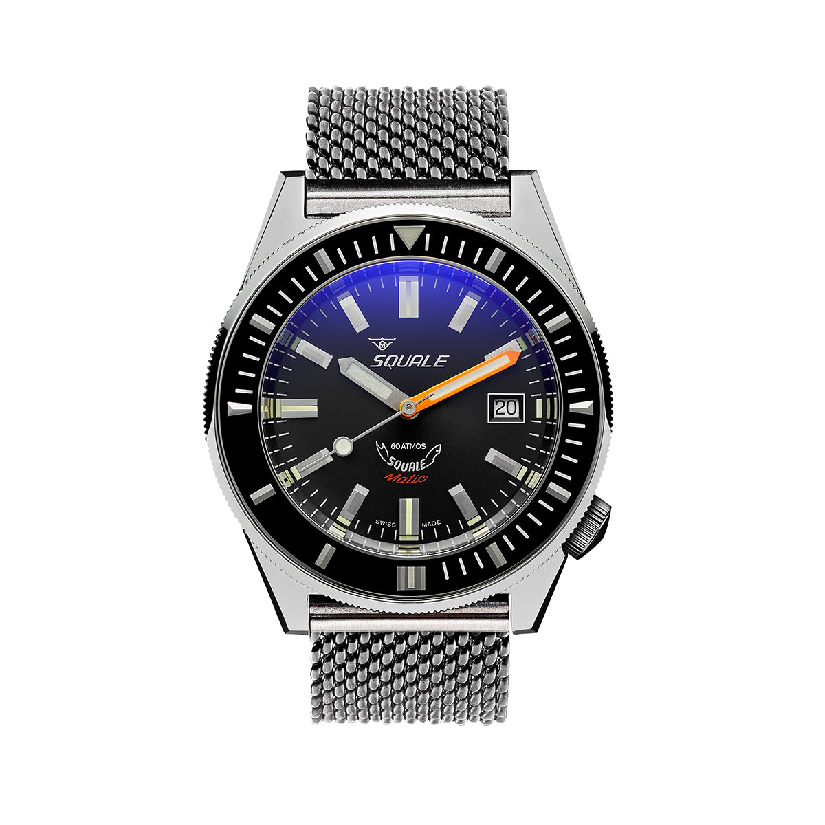 Squale Matic Grey Mesh Watch- MATICXSA.ME22