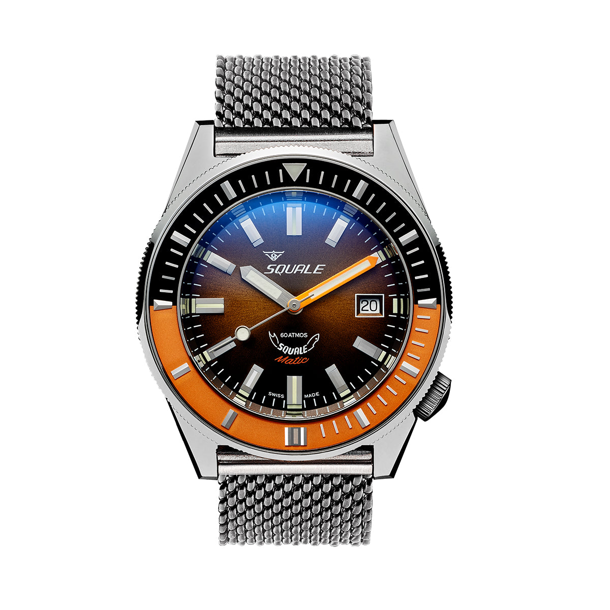 Squale Matic Chocolate Mesh Watch- MATICXSD.ME22