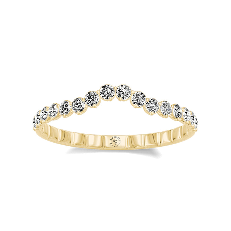 My Caroline Yellow Gold 0.25ctw Round Brilliant Contour Wedding Band- KVB2856YR5J