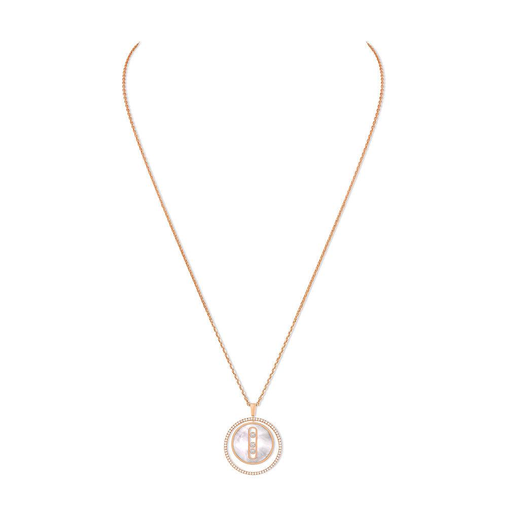 Yellow Gold Diamond & White Mother-Of-Pearl Necklace