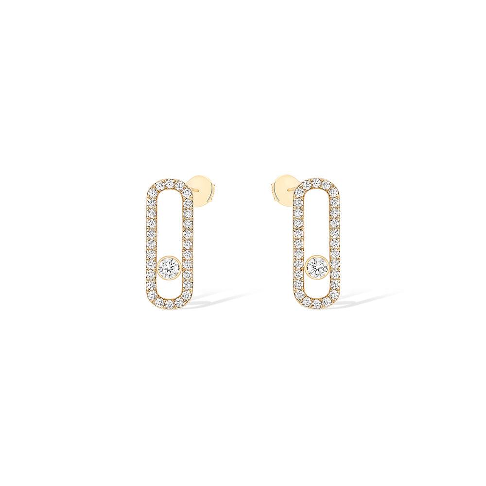 0.67ctw Yellow Gold Diamond Pavé-Set Earrings