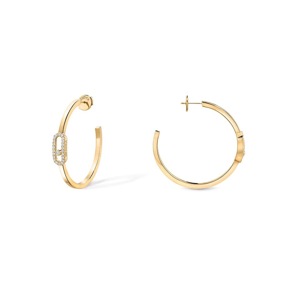 0.31ctw Yellow Gold Diamond Small Hoop Earrings