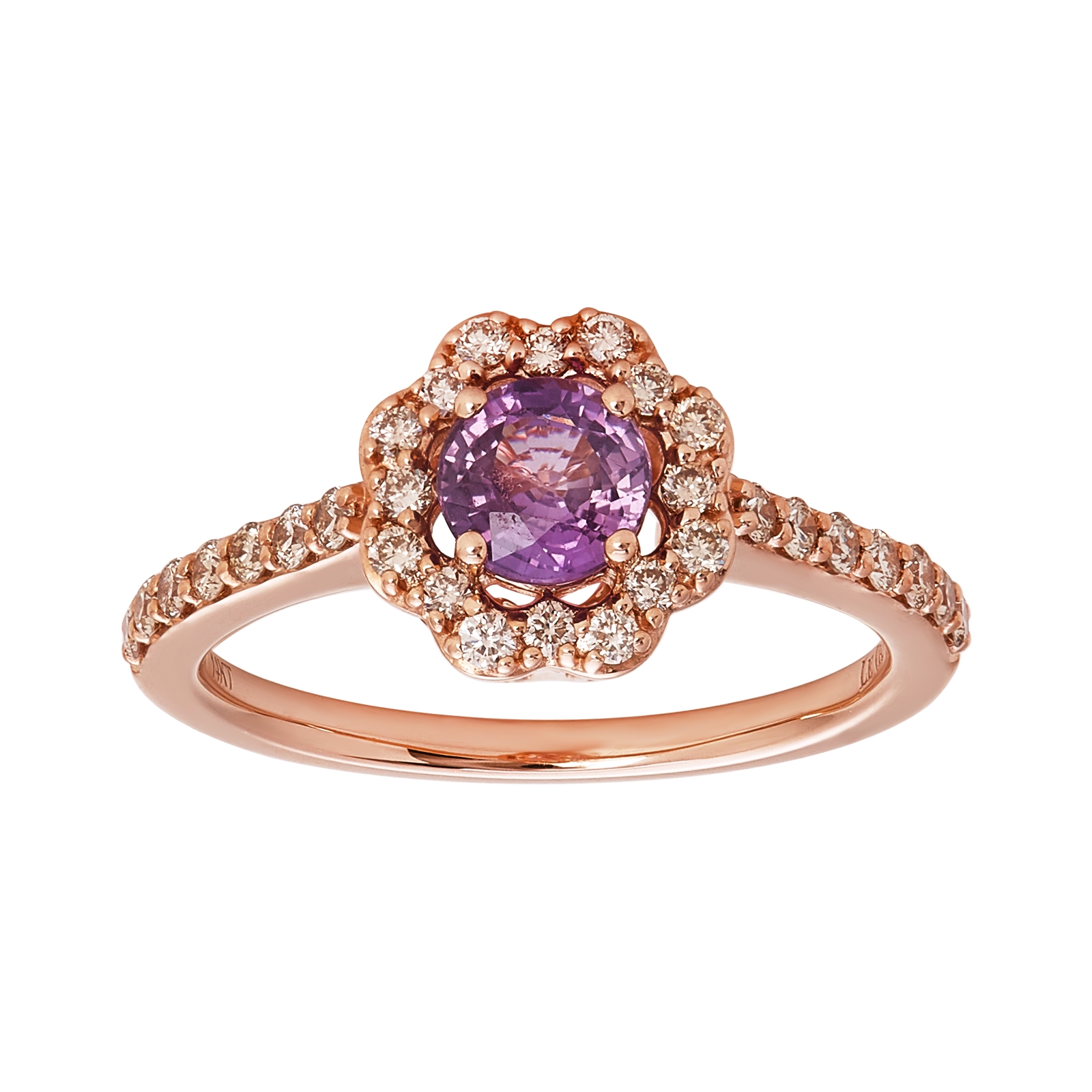 Le Vian .650 Ctw Garnet Ring / 14k Strawberry Gold