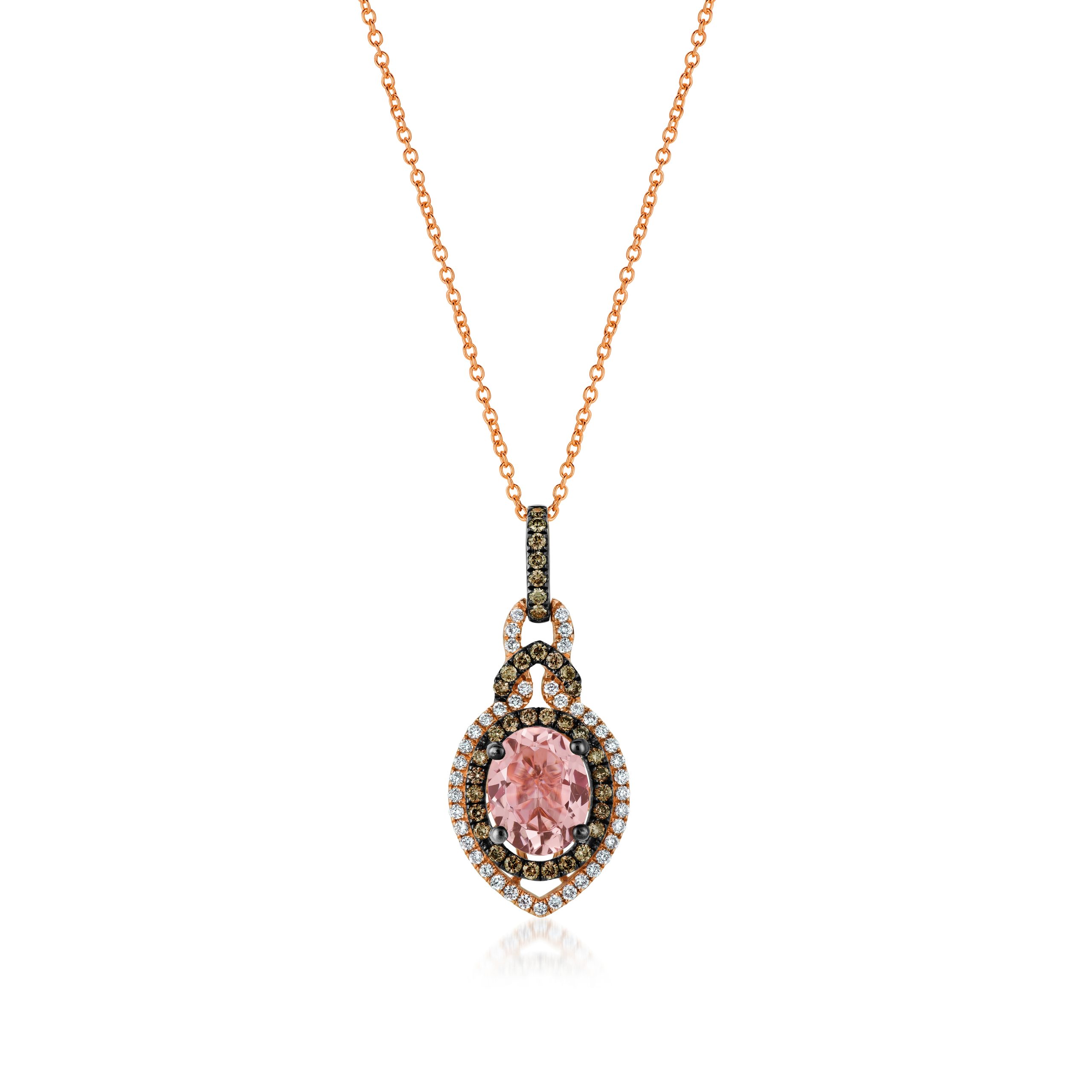 Le Vian 14k Strawberry Gold Morganite & Diamond Pendant